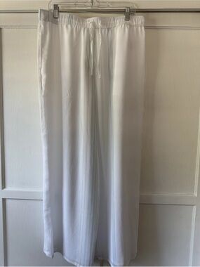 Calvin Klein Women's Pants Flair Wide Leg White Size Large NWT $139
